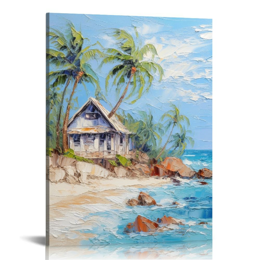 ONETECH Beach Pictures Wall Art Canvas Prints Seascape Poster Bathroom ...