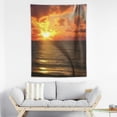 thumbnail image 1 of ONETECH  Beach Tapestry, Dramatic Sunrise in Cancun Cloudscape Skyline Calm Ocean Coastal Picture, Wall Hanging for Bedroom Living Room Dorm Decor, Blue Grey Orange Yellow, 1 of 7