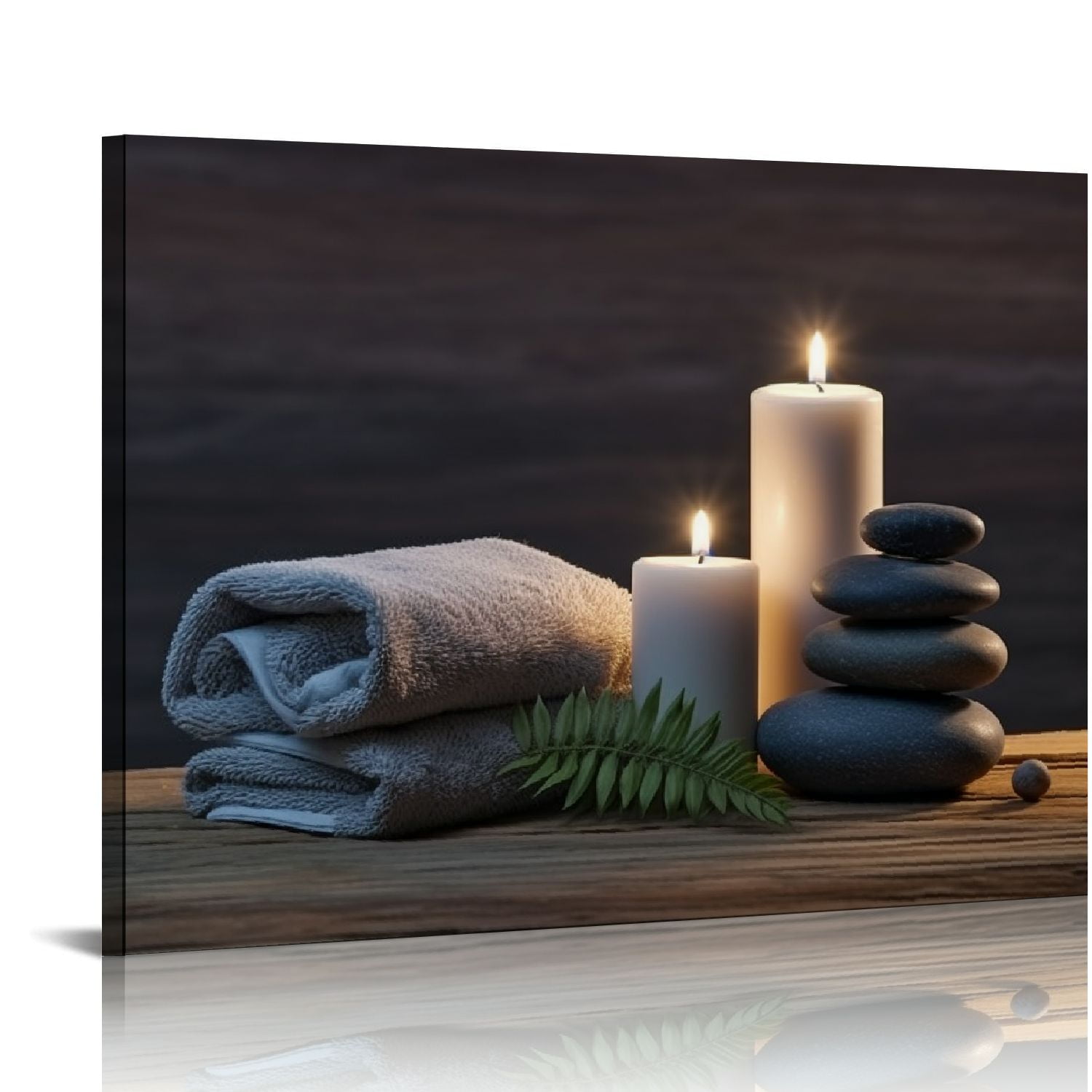 ONETECH Beauty Spa Wall Decor, Zen Stones Candles Towel Canvas Prints