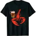 thumbnail image 1 of ONETECH Beer Drinking Lobster Funny Beer T-Shirt - Red T-Shirt, 1 of 3