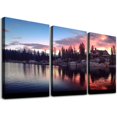 thumbnail image 1 of ONETECH Big Bear Lake Canvas Print Wall Art. USA home wall decor, interior design 12''x16''X3 Panels, 1 of 4