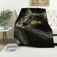thumbnail image 1 of ONETECH Black Cat Throw Blanket Soft Cozy Plush Warm Blanket for Sofa Couch Bed, 1 of 6