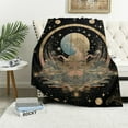 thumbnail image 1 of ONETECH Black Mushroom Soft Decor Blanket Fuzzy Soft Plush Eyes Gifts Sun Moon Blanket for All Season Throws for Home Couch Bed Sofa Livingroom Office, 1 of 6