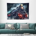 thumbnail image 1 of ONETECH  Black Red Tapestry Wall Hanging Aesthetic Tapestry Steam Locomotive History Narrow Gauge Home Wall Decor Wall Hanging for Living Room Bedroom Dorm, 1 of 7