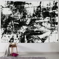 thumbnail image 1 of ONETECH  Black and White Decorations Tapestry, Old Grunge Style Abstract Art Brushstrokes Chaos Image, Wall Hanging for Bedroom Living Room Dorm,White Black and Grey, 1 of 6