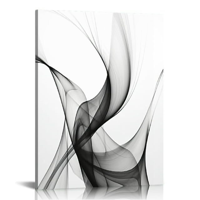 ONETECH Black and White Abstract Line Art Canvas Print Painting Modern ...