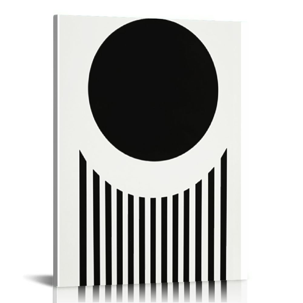 ONETECH Black and White Geometric Abstract Wall Art Canvas Painting 16 ...