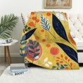 thumbnail image 1 of FUMJ  Blanket Throw for Sofa, Bed, Camping, Travel,Mid Century Abstract Boho Leaves Colorful Lightweight Super Soft Cozy Luxury Bed Blanket, 1 of 6