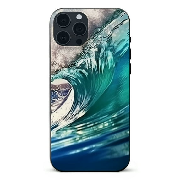 ONETECH Blingy's iPhone 14 Case, Fun Ocean Waves Style Beach Pattern Scenic Landscape Nature Design Transparent Soft Protective Clear Case Compatible for iPhone 14 6.1 inch (Ocean Splash)