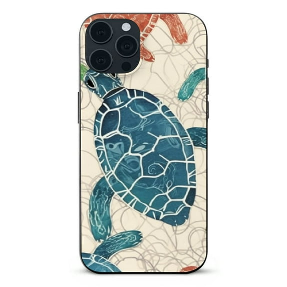 ONETECH Blingy's for iPhone 14 Case, Fun Turtle Pattern Cool Ocean Fish Beach Design Transparent Soft Protective Clear Case Compatible for iPhone 14 6.1 inch (Green Turtles)