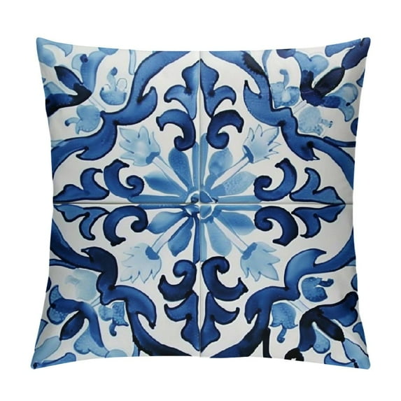 ONETECH Blue Chinoiserie Pillow Covers , Blue and White Chinoiserie Pillows Decorative Throw Pillows Cover, Blue and White Porcelain Chinoiserie Home Living Room Bedroom Decor