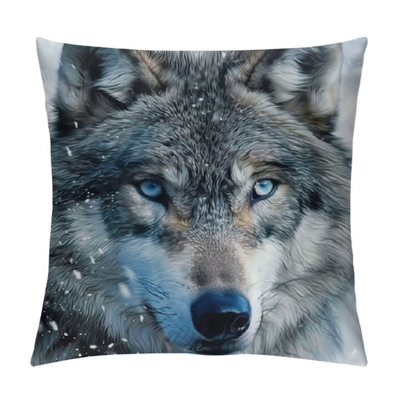 ONETECH Blue-Eyed Wolf Pillow Covers Decorative Lumbar Throw Pillowcase Couch Cushion Cover for Home Decor Living Room Bedroom College Dorm Bed Car Sofa Sofa