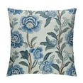 thumbnail image 1 of ONETECH Blue Floral Pillow Covers Rustic Light Blue Green Flowers Leaves Birds Print Decorative Outdoor Pillowcases Farmhouse Holiday Throw Cushion Cases Decor for Couch Sofa Bed, 1 of 5