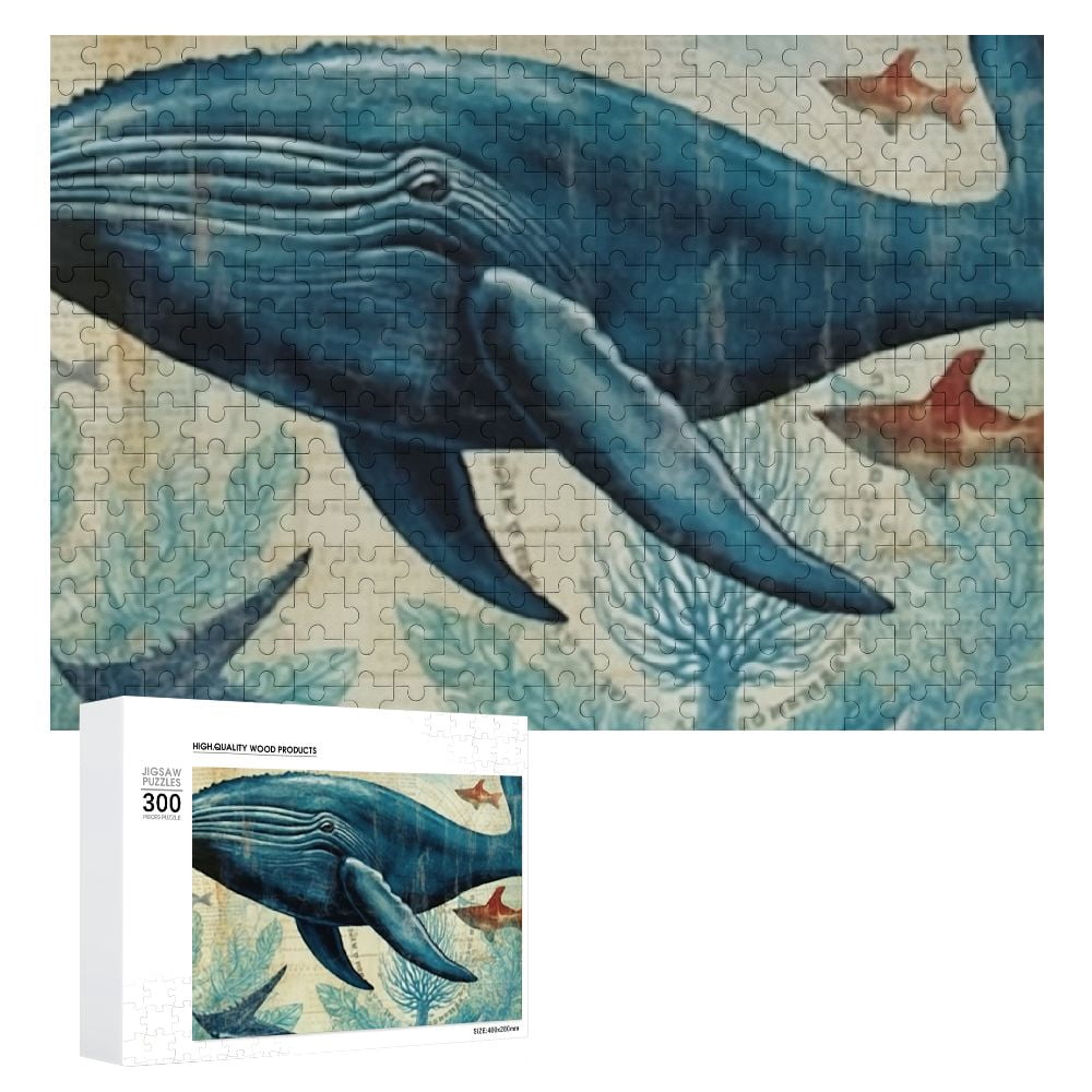 ONETECH Blue Whale, Starfish, Map Wooden Puzzle for Adults and Kids 300 ...