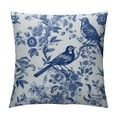 thumbnail image 1 of FUMJ  Blue and White Floral Throw Pillow Covers Navy Blue Watercolor Flower Bird Decorative Pillow Covers Vintage Square Cushion Cover for Home Couch Sofa Bedding Decor, 1 of 5