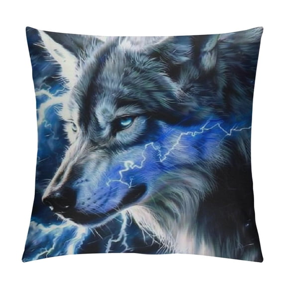 ONETECH Blue Wolf Pillow Covers,Nice Gift Home Modern Decor Pillow Case Cushion Covers for Sofa Outdoor Decorative
