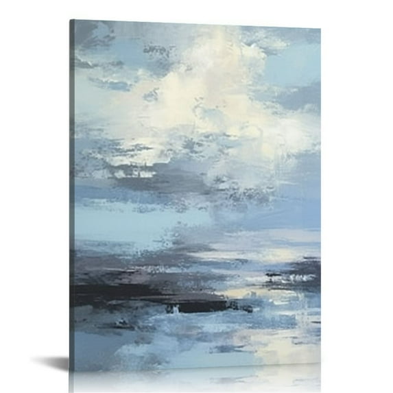 ONETECH Blue and Grey Wall Art-Abstract Picture Canvas Print Wall Painting Modern Artwork Canvas Wall Art for Living Room Home Office Décor