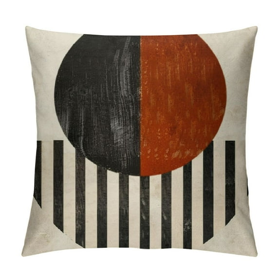 FUMJ  Boho Abstract Sunset Plant Olive Leaves Decorative Throw Pillow Covers, Bohemian Geometry Line Pillowcase Decoration, Minimalist Modern Art Aesthetic Cushion Case Home Decor