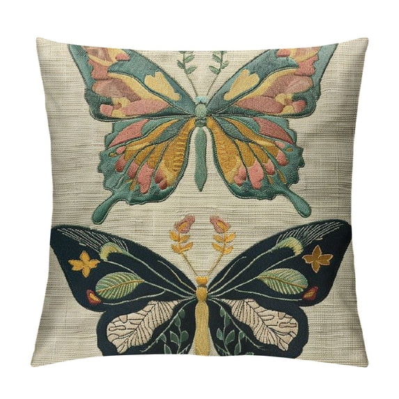 ONETECH Boho Colorful Butterfly Throw Pillow Cover , Butterfly Lover Gifts for Home Girls Room Bedroom Decor