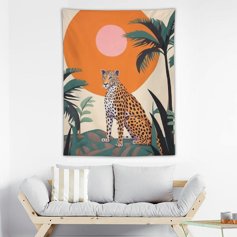 Onetech Boho Vertical Tapestry Mid Century Modern Abstract Sun Moon