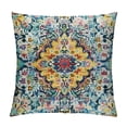 thumbnail image 1 of ONETECH Boho Vintage Throw Pillow Cover Carpet Blue Purple Pattern Antique Ethnic Decorative Pillow Cases Home Decor Square Pillowcase, 1 of 5