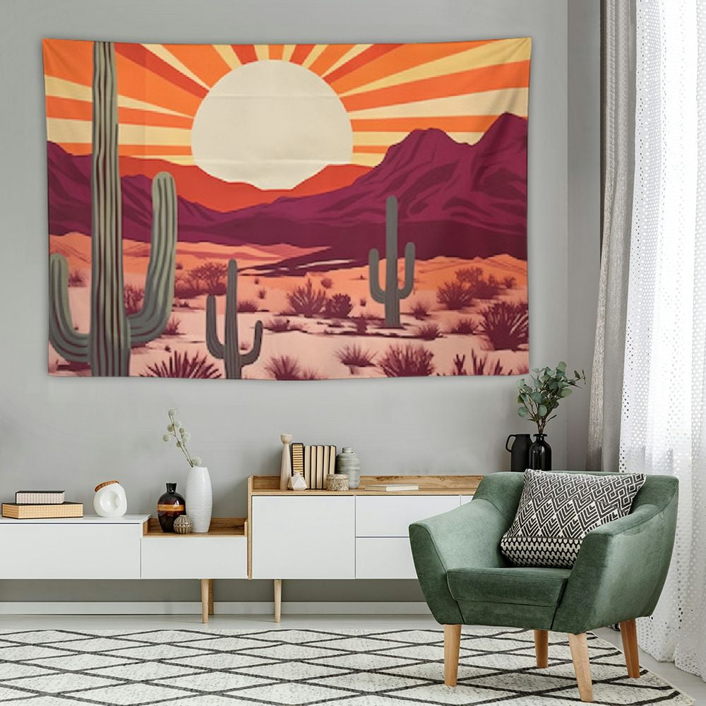 FUMJ Boho Wall Tapestry for Bedroom Boho Aesthetic Cactus Tapestries with Hanging Hooks Accessories Western Room Decor Large Ceiling Covering Bohemian Art Decoration for Classroom Dorm Walmart