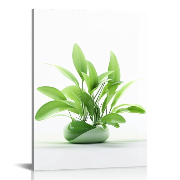 ONETECH Botanical Canvas Framed Wall Art Watercolor Green Leaf Tropical Plant Art Prints  Decor for Bedroom Bathroom Kitchen Home Office Decorations