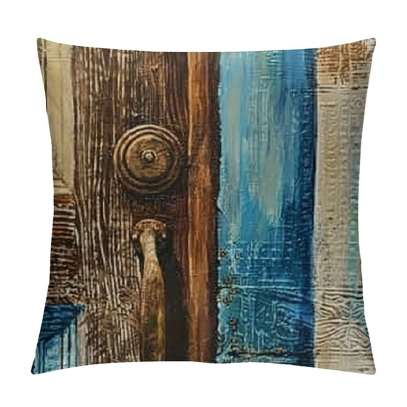 ONETECH Brown Decorative Throw Pillow Cover Teal Pillow Cover Modern Geometry Abstract Art Decorative Pillows for Living Room Bedroom Sofa Couch Outdoor Pillow Covers