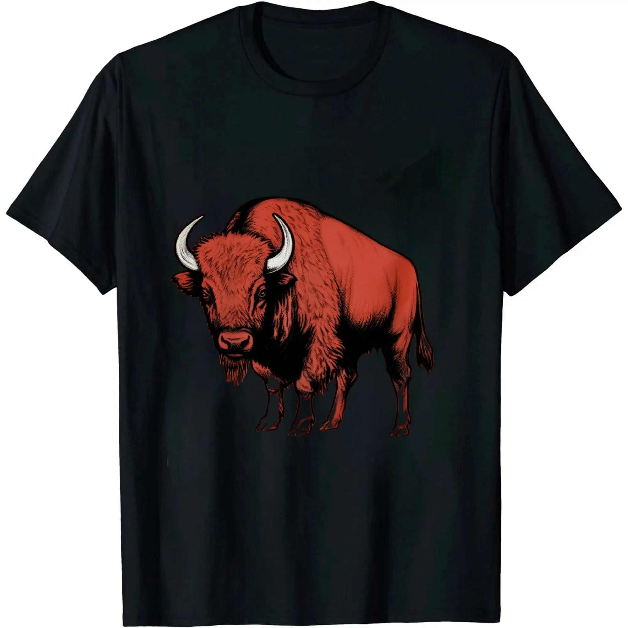 Buffalo T-Shirt American Bison Classic Print Tee Buffalo T-Shirt American Bison Classic Print Tee