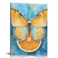 thumbnail image 1 of FUMJ  Butterfly Painting Canvas Teal Orange Abstract Wall Decor Butterfly Pictures Ink Artwork Wall Art for Bedroom Modern Office Framed Ready to Hang, 1 of 4