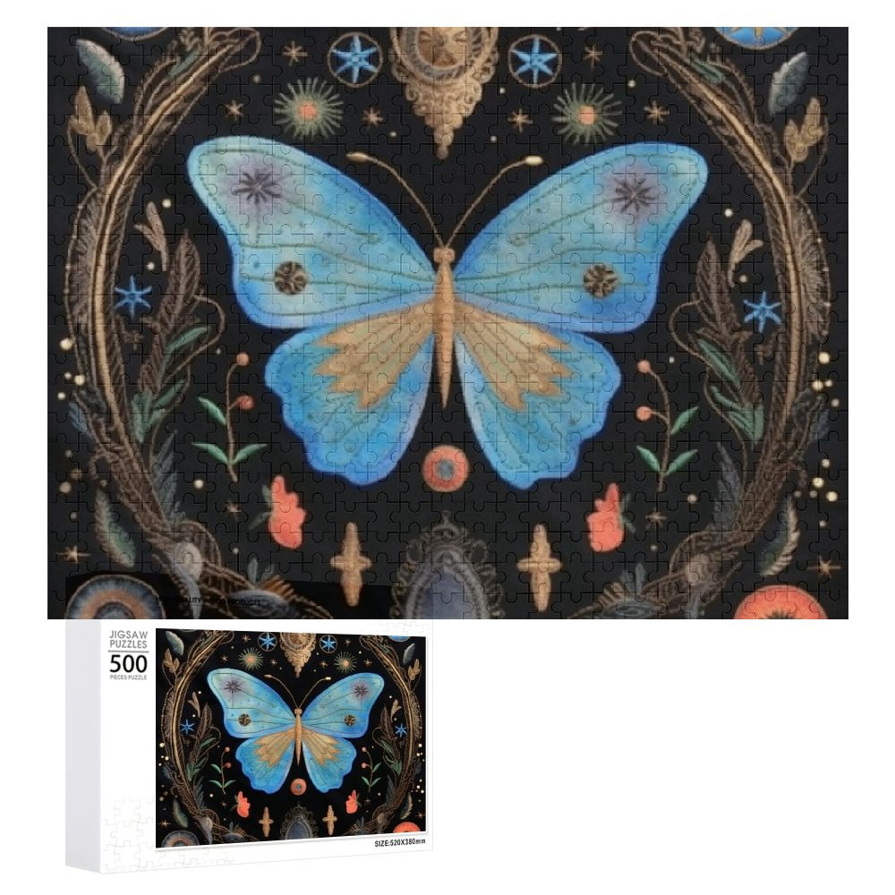 ONETECH Butterfly Stars Art Nouveau Wooden Puzzle for Adults and Kids ...