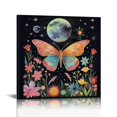 thumbnail image 1 of FUMJ  Butterfly Tapestry Wall Hanging Moonlit Garden Floral Tapestry Moon Phase Witchy Moth Colorful Flower Starry Night Sky Aesthetic Vertical Tapestries for Bedroom Living Room Indie Decor, 1 of 4