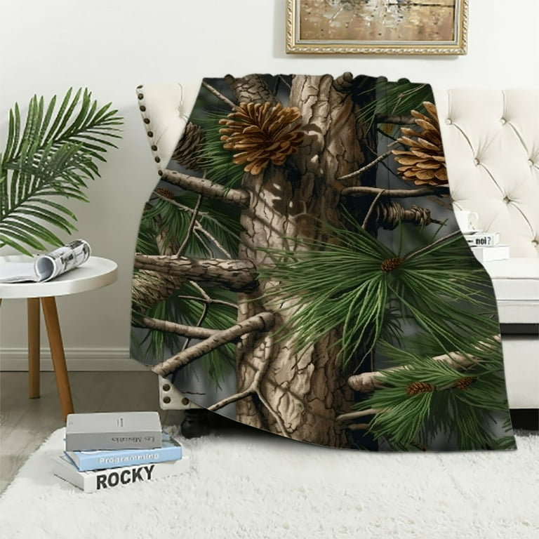 ONETECH Camo Blanket Camo Gifts for Him Dad Husband Boyfriend Forest Hunting Camo Throw Blanket Hunting Gifts for Men Camo Blanket for Hunting