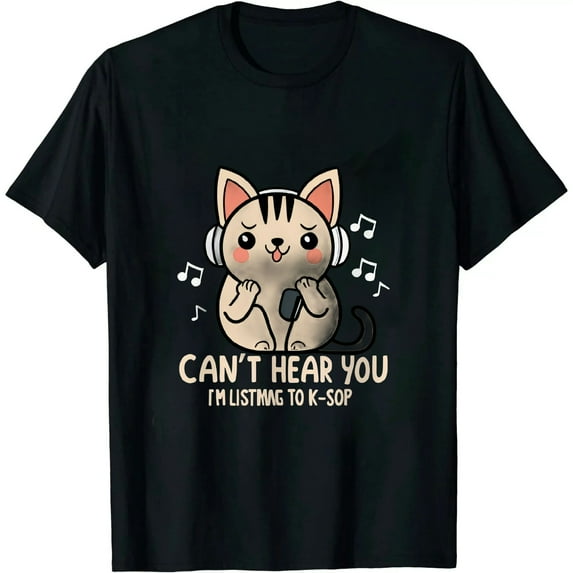 ONETECH Can't Hear You I'm Listening To K-Pop Anime Lover Kpop Music T-Shirt