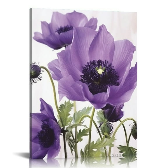 ONETECH Canvas Art Wall Decor for Bedroom Purple Flower Bloom Close Up Pictures Prints on Canvas Wall Decoration for Bedroom Simple Life Modern Minimalism Artwork Framed Wall Art Canvas Wall Art