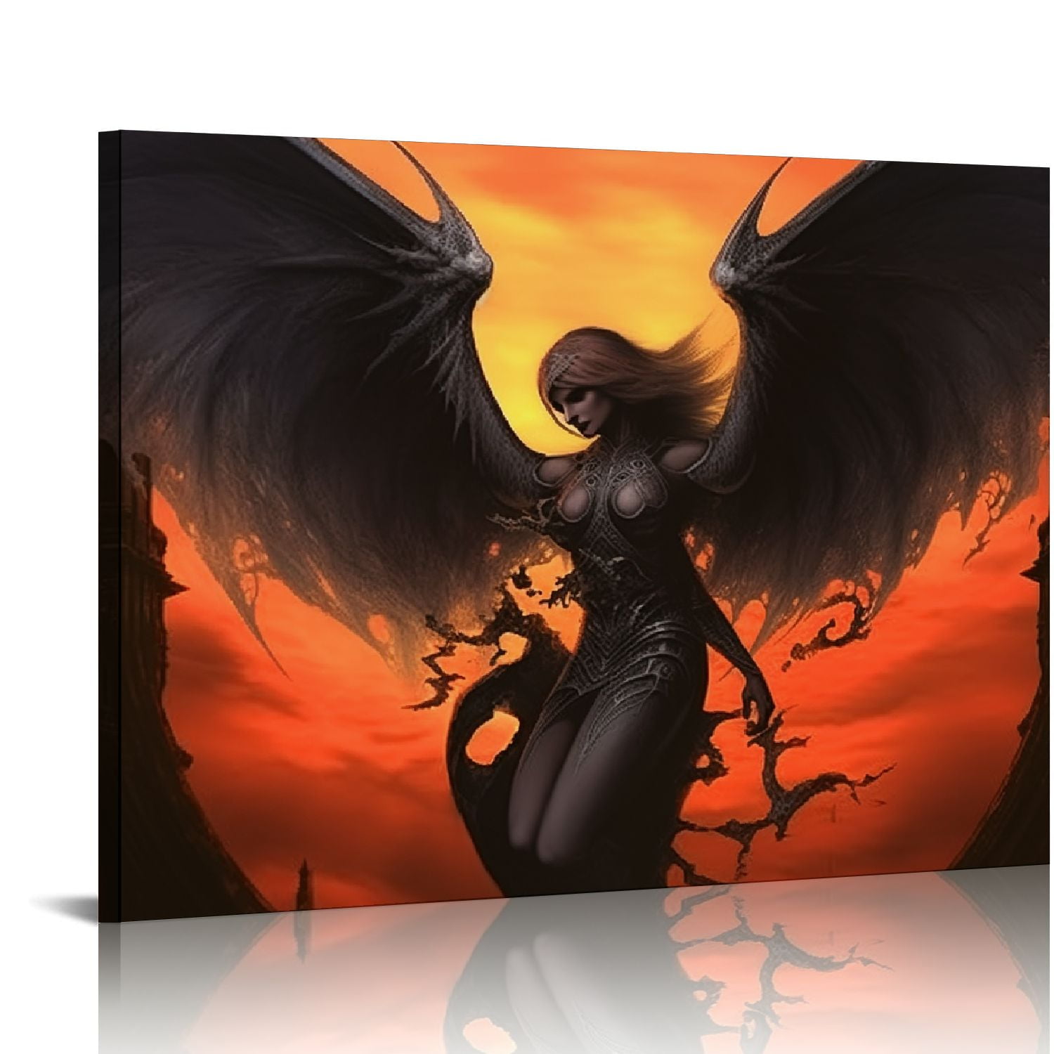 ONETECH Canvas Print Wall Art - Devil and Angel Love Black White ...