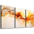 thumbnail image 1 of ONETECH Canvas Wall Art Abstract Artwork for Wall Clouds Modern Wall Art Decor - Waterproof Orange Abstract Wall Art Poster Art for Living Room, Bedroom, Home and Office Wall Decor 12''x16''X3 Panel, 1 of 4