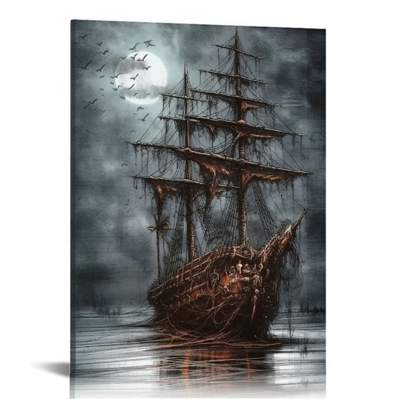 ONETECH Canvas Wall Art for Bedroom Wall Decor for Bathroom Simple Life Abstract Black and White Art Ship Painting Modern Framed Office Canvas Art Prints Ready to Hang Pictures for Kitchen 16\x20\