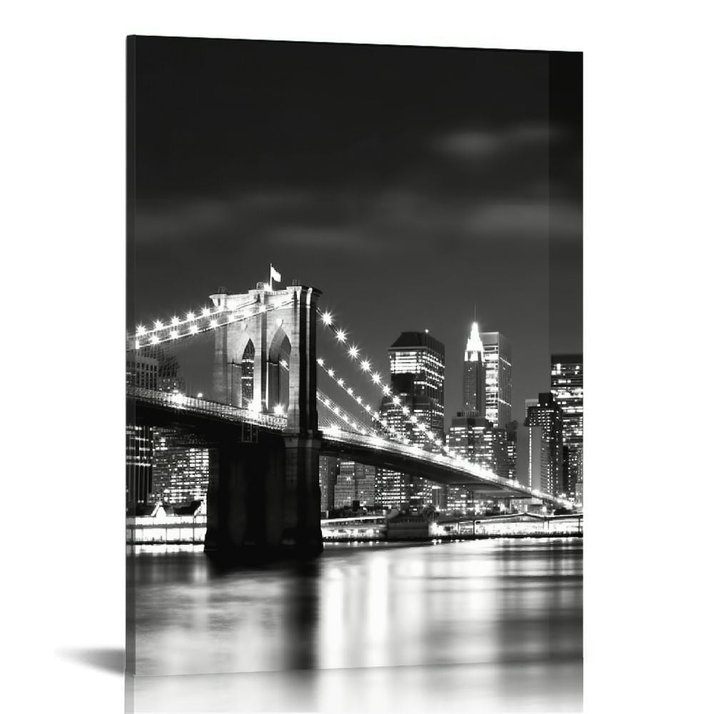 ONETECH Canvas Wall Art Bedroom Decor Black and White New York City ...
