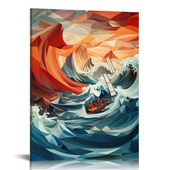 ONETECH Canvas Wall Art For Living Room Modern Wall Decorations For Bedroom Office Wall Decor Painting Framed Canvas Art Prints Ready to Hang Inspirational Abstract Ink Pictures Home Decoration