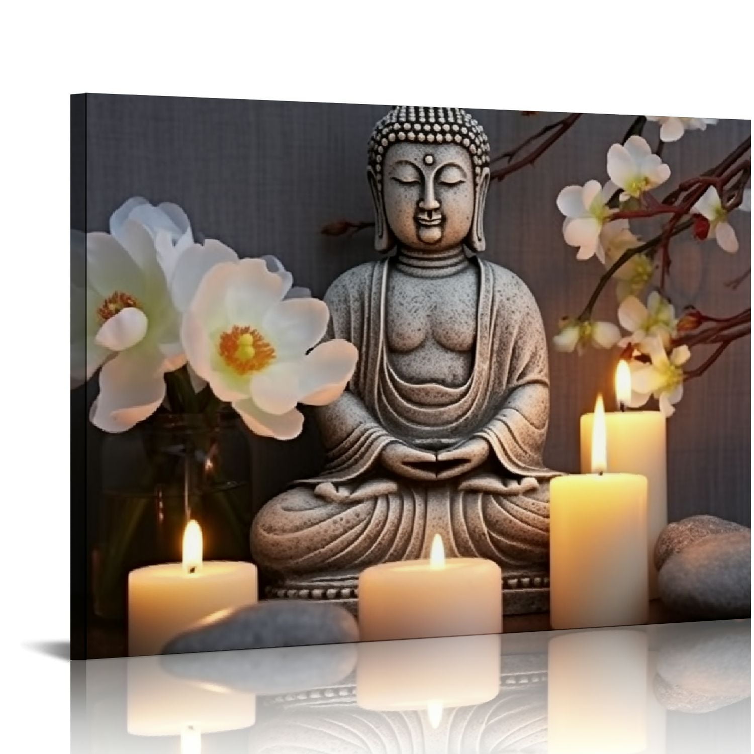 ONETECH Canvas Wall Art Print Buddha Home Decor Framed Stretched ...