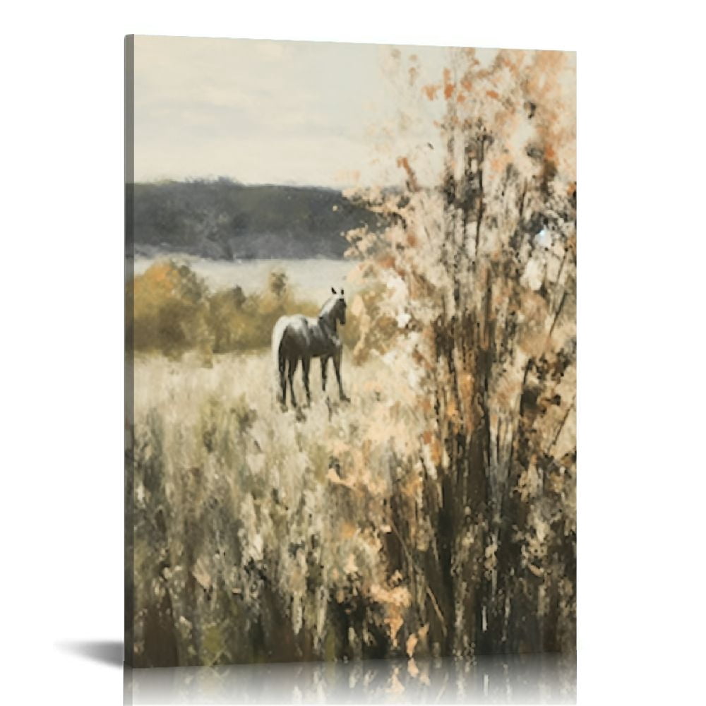 ONETECH Canvas Wall Art Set, Landscape Wall Art Wildflower Field Oil ...