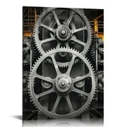 ONETECH Canvas Wall Art Steampunk Wall Art Machine Old Factory Poster Print Artwork Painting Picture for Living Room Office Bedroom Home Decoration Framed Ready to Hang 16\x20\