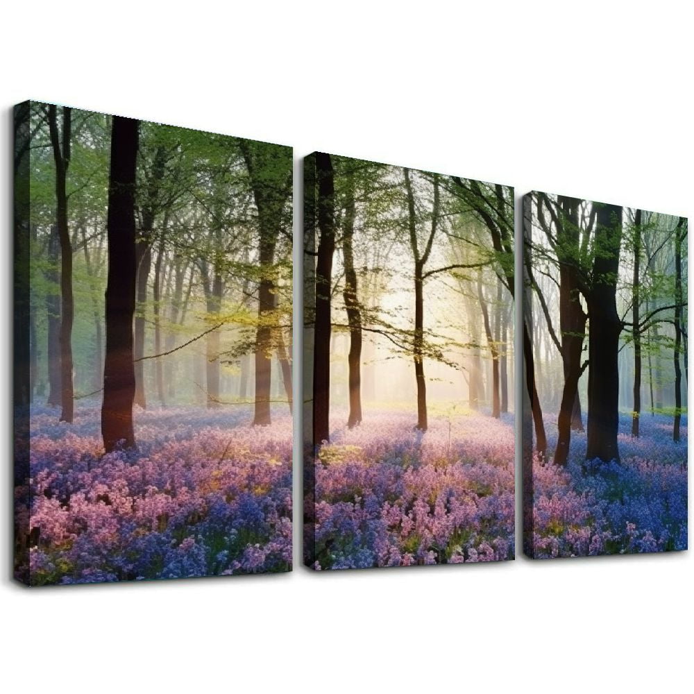 Tableau Décoratif Paysage Arbre/coucher De Soleil Sur Toile - Plusieurs Tailles, Cadre Bois, Fait Main UK