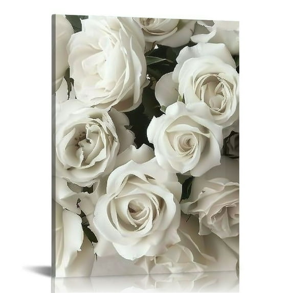 ONETECH Canvas Wall Art White Flowers Picture for Living Room Bedroom Peony Flower Paintings White Floral Canvas Wall Art Abstract White Flower Wall Art Modern Flower Picture