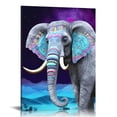 thumbnail image 1 of ONETECH Canvas wall art decoration for living room, farmhouse bathroom, blue abstract animal painting, elephant canvas art picture for kitchen and bedroom decoration, family wall art, 1 of 4