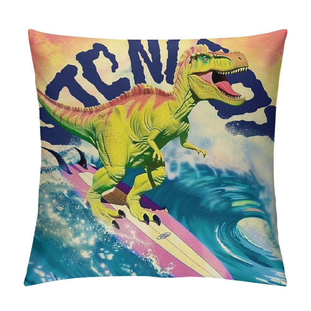 Cartoon Dinosaurs Throw Pillow Covers Kids Decorative Pillow