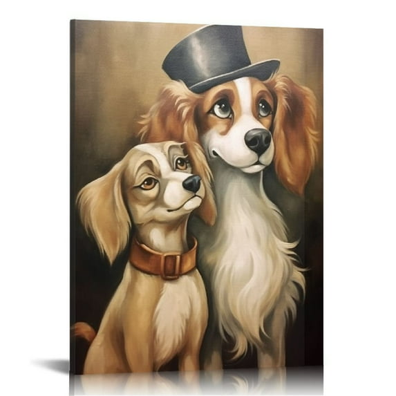 ONETECH Cartoon Ladys And The Trampp Canvas Wall Art Poster Prints Home Decor Artwork 12\x16\