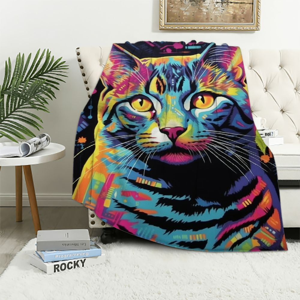 Plush cat blanket hotsell