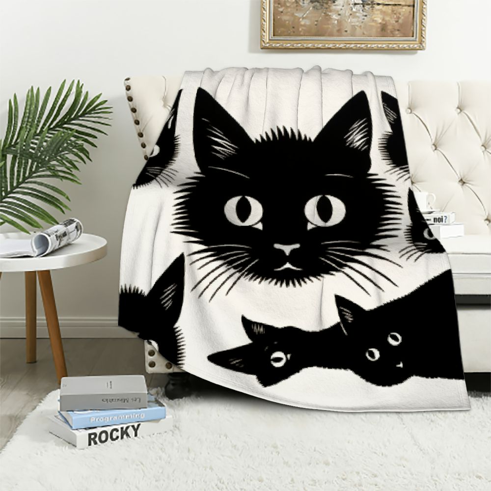 ONETECH Cat Throw Blanket,Kids Pet Cats Flannel Fuzzy Blanket for Bed ...